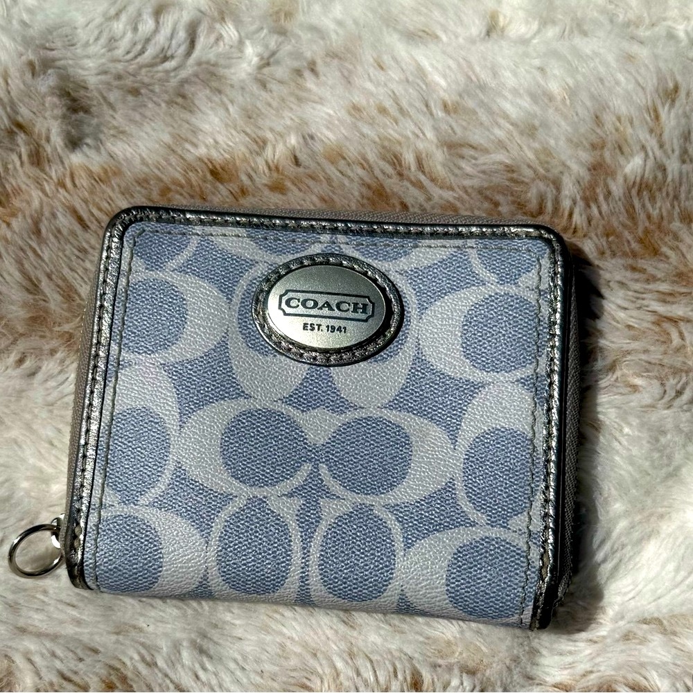 Coach Signature Blue Wallet